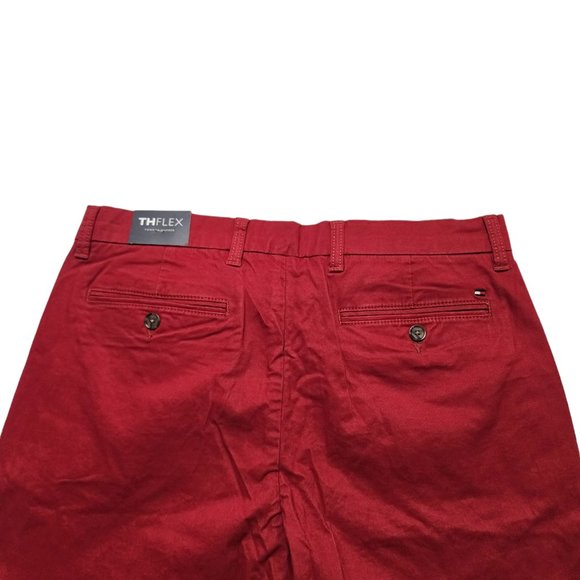 Tommy Hilfiger Men's Chino Pants Custom Fit‎ THFLEX Dark Red Size 32x30 - Picture 5 of 10